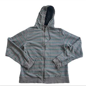 Empyre Zumies Mens Zip Up Hoodie M Y2K 2000s Skater Grunge Striped Streetwear